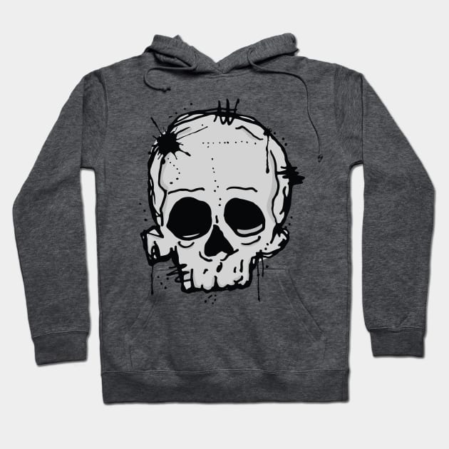 Skull scribble sketch Hoodie by linespace-001